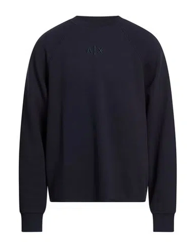 Armani Exchange Man Sweatshirt Midnight Blue Size L Cotton, Polyester, Elastane