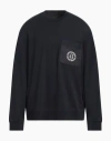 Armani Exchange Man Sweatshirt Midnight Blue Size M Cotton, Polyester, Elastane In Blue