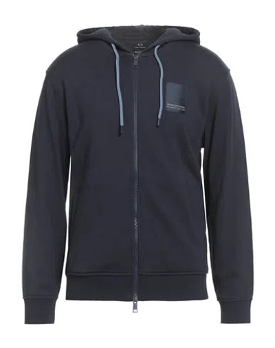 Armani Exchange Man Sweatshirt Midnight Blue Size M Cotton, Elastane