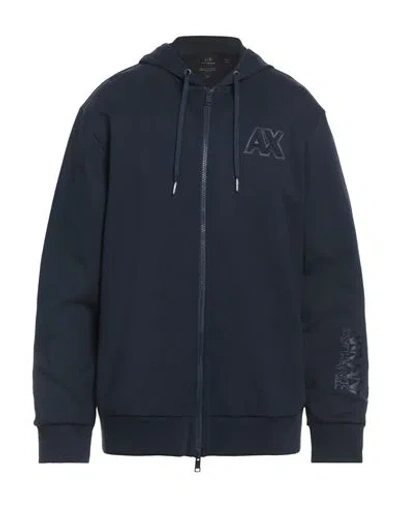 Armani Exchange Man Sweatshirt Midnight Blue Size M Cotton, Polyester