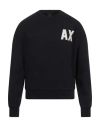 Armani Exchange Man Sweatshirt Midnight Blue Size Xs Cotton, Elastane