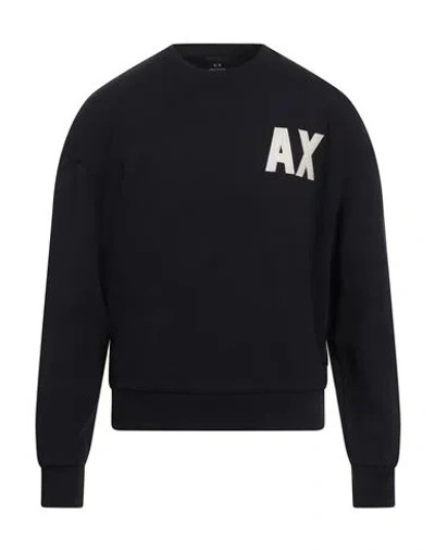 Armani Exchange Man Sweatshirt Midnight Blue Size Xs Cotton, Elastane