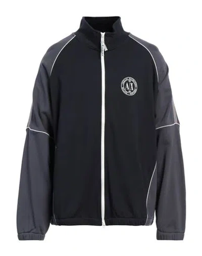 Armani Exchange Man Sweatshirt Midnight Blue Size Xxl Cotton In Blue