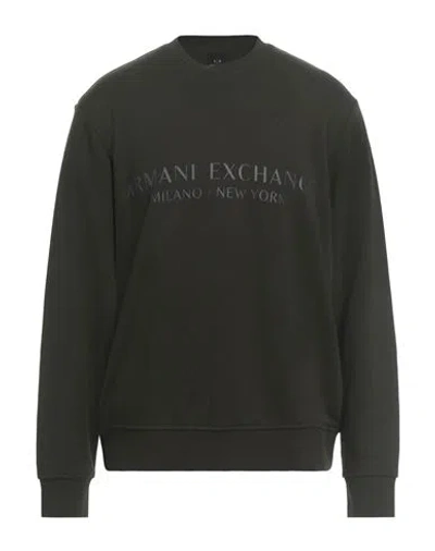 Armani Exchange Man Sweatshirt Military Green Size L Cotton, Elastane