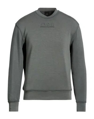 Armani Exchange Man Sweatshirt Military Green Size L Modal, Polyester, Elastane