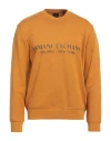 Armani Exchange Man Sweatshirt Mustard Size L Cotton, Elastane In Yellow