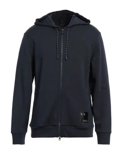 Armani Exchange Man Sweatshirt Navy Size Xs Cotton, Elastane In Navy Blue