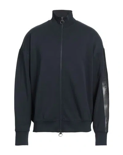 Armani Exchange Man Sweatshirt Navy Size L Cotton, Polyester, Elastane In Navy Blue