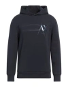 Armani Exchange Man Sweatshirt Black Size S Cotton, Polyester, Elastane In Navy Blue