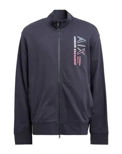 Armani Exchange Man Sweatshirt Navy Size L Cotton, Elastane