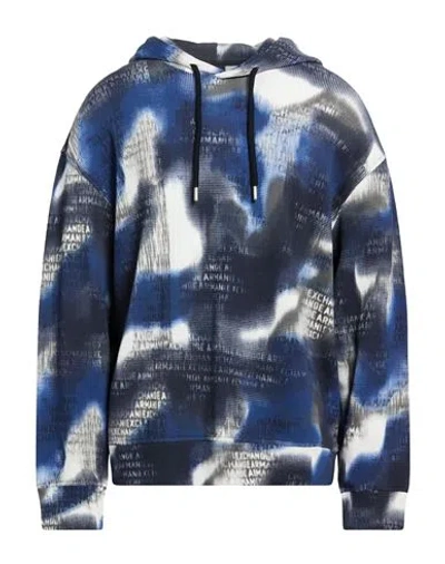 Armani Exchange Man Sweatshirt Navy Size L Cotton, Elastane In Multi