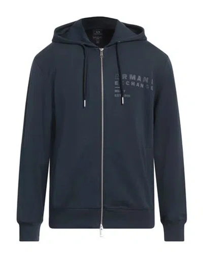 ARMANI EXCHANGE ARMANI EXCHANGE MAN SWEATSHIRT NAVY SIZE L COTTON, POLYESTER