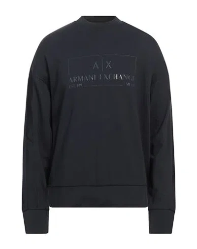 Armani Exchange Man Sweatshirt Navy Size L Cotton, Polyester, Elastane