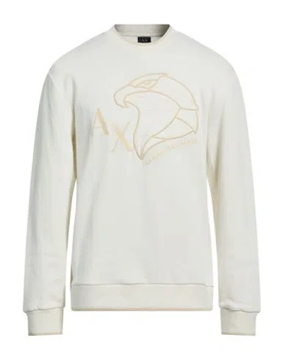 Armani Exchange Man Sweatshirt Off White Size L Cotton