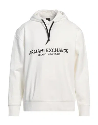 Armani Exchange Man Sweatshirt Off White Size L Cotton, Elastane