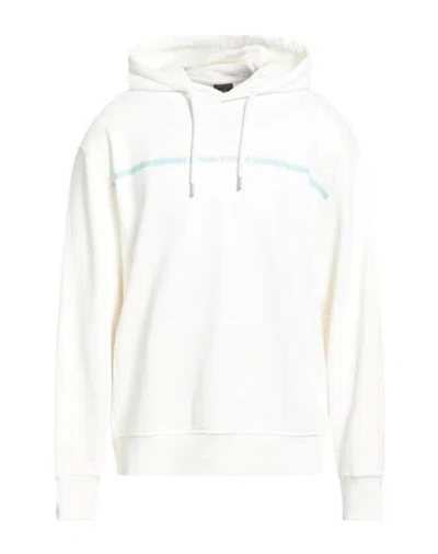 Armani Exchange Man Sweatshirt Off White Size L Cotton, Elastane