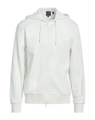 Armani Exchange Man Sweatshirt Off White Size L Cotton, Polyester
