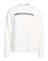 Armani Exchange Man Sweatshirt Off White Size L Cotton, Polyester, Elastane