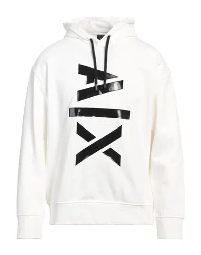 Armani Exchange Man Sweatshirt Off White Size M Cotton, Elastane