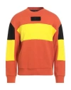 Armani Exchange Man Sweatshirt Orange Size L Organic Cotton, Polyester, Elastane In Orange