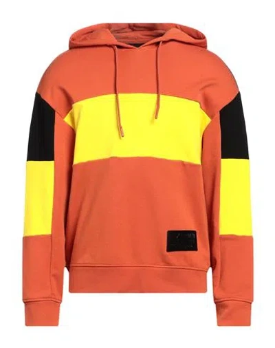 Armani Exchange Man Sweatshirt Orange Size L Cotton, Polyester, Elastane