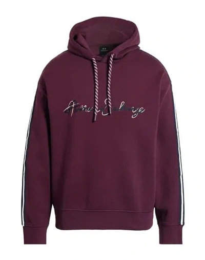 Armani Exchange Man Sweatshirt Plum Size M Cotton, Polyester, Elastane In Purple
