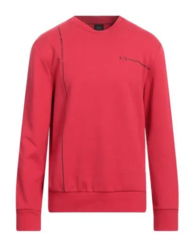 Armani Exchange Man Sweatshirt Red Size M Cotton, Polyester, Elastane