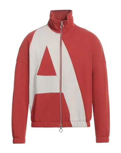 Armani Exchange Man Sweatshirt Rust Size M Cotton In Red