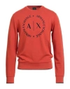 Armani Exchange Man Sweatshirt Rust Size L Polyester, Viscose, Elastane