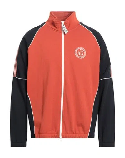 Armani Exchange Man Sweatshirt Rust Size Xl Cotton In Red