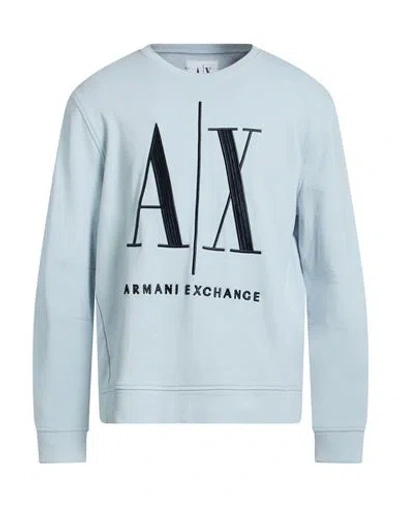 Armani Exchange Man Sweatshirt Sky Blue Size L Cotton