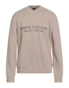 Armani Exchange Man Sweatshirt Taupe Size L Cotton, Elastane In Gray