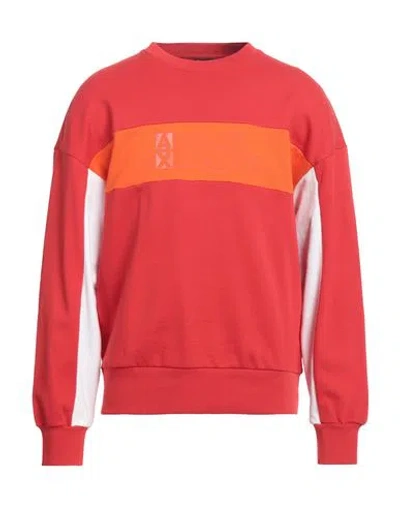 Armani Exchange Man Sweatshirt Tomato Red Size L Cotton, Elastane
