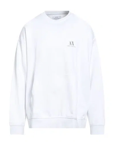 Armani Exchange Man Sweatshirt White Size L Cotton, Elastane In Gray