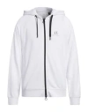 Armani Exchange Man Sweatshirt White Size L Cotton, Elastane In White