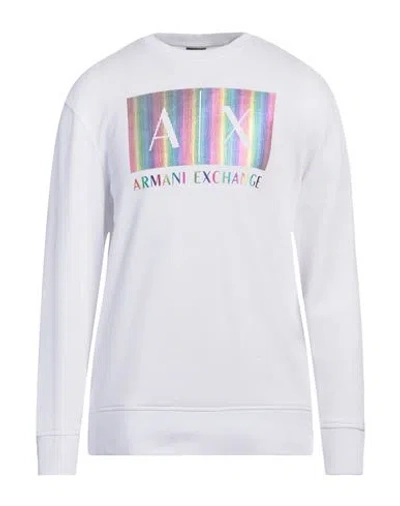 Armani Exchange Man Sweatshirt White Size L Cotton, Polyester