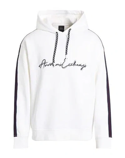 Armani Exchange Man Sweatshirt White Size L Cotton, Polyester, Elastane