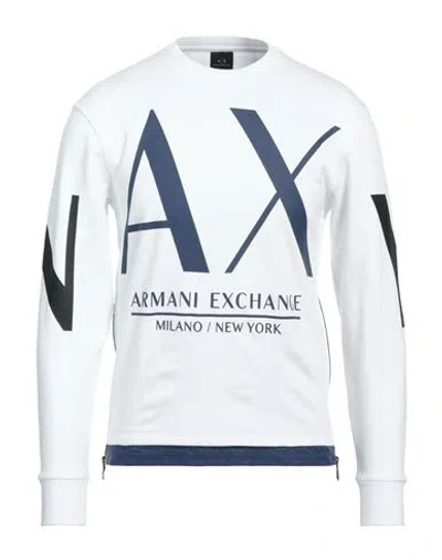 Armani Exchange Man Sweatshirt White Size L Cotton, Polyamide, Elastane
