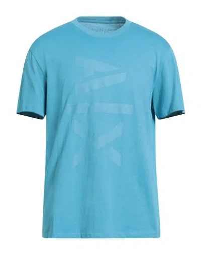Armani Exchange Man T-shirt Azure Size L Cotton In Blue