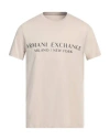 Armani Exchange Man T-shirt Beige Size L Cotton