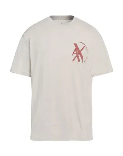Armani Exchange Man T-shirt Beige Size M Cotton In Beige