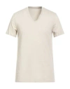 Armani Exchange Man T-shirt Beige Size M Pima Cotton In Neutral