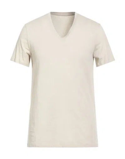 Armani Exchange Man T-shirt Beige Size M Pima Cotton In Neutral