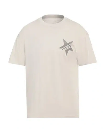 Armani Exchange Man T-shirt Beige Size S Cotton