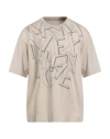 Armani Exchange Man T-shirt Beige Size S Cotton In Neutral