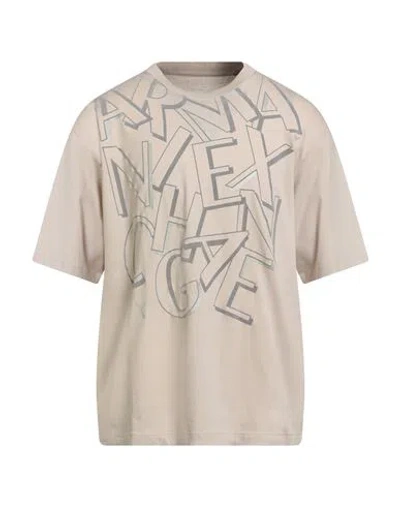 Armani Exchange Man T-shirt Beige Size S Cotton In Neutral