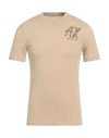 Armani Exchange Man T-shirt Beige Size Xs Cotton In Gold
