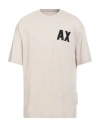 Armani Exchange Man T-shirt Beige Size Xs Cotton In Neutral