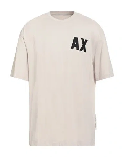 Armani Exchange Man T-shirt Beige Size Xs Cotton In Neutral