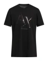 Armani Exchange Man T-shirt Black Size L Cotton In Multi
